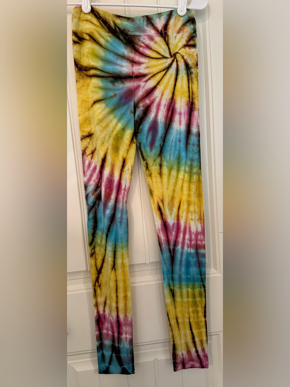 Women’s Tie-Dye Leggings - Yellow, Blue & Pink